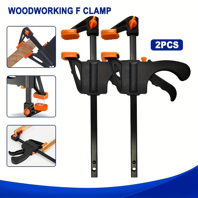 2/5pcs 4Inch F Clamp, Woodworking Clamp, Hard Quick Ratchet Release Speed Squeeze Clip, Woodworking Work Bar DIY Home Hand Tool