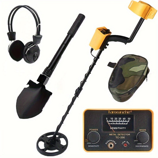 1pc Professional Metal Detector, Underground Metal Detector, Portable Gold Silver Copper Metal Detectors For Detecting Jewelry Gold Silver Beach Treasures, With Earphones And Sand Shovel