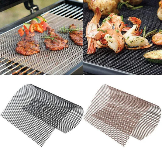 Non-Stick High Temperature Resistant BBQ Grid Pad Barbecue Mesh Reusable Easily Cleaned Cooking Pads Baking Grill Tool